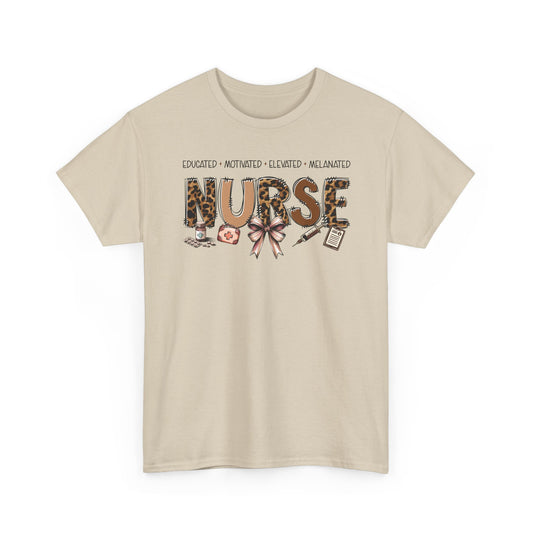 Educated Motivated Elevated Melanated Nurse T‑Shirt