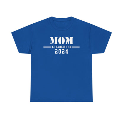 Mom Established 2024 Unisex Heavy Cotton Tee