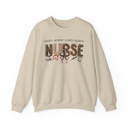 Educated Motivated Elevated Melanated Nurse Sweatshirt
