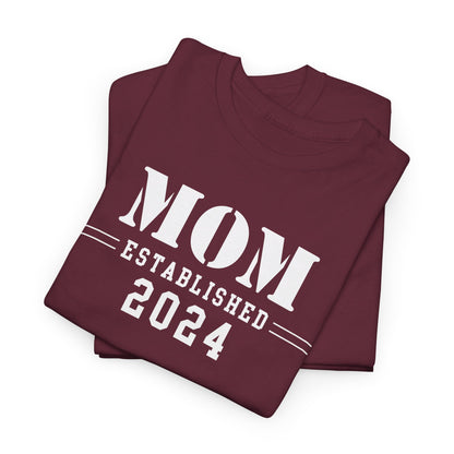 Mom Established 2024 Unisex Heavy Cotton Tee