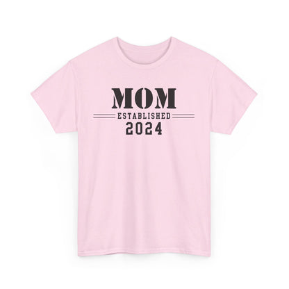Mom Established 2024 Unisex Heavy Cotton Tee