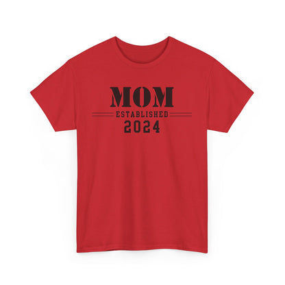 Mom Established 2024 Unisex Heavy Cotton Tee