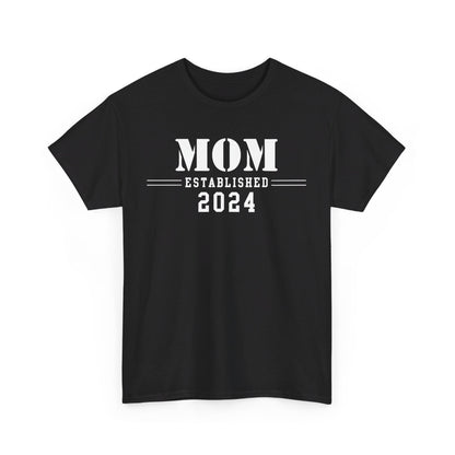Mom Established 2024 Unisex Heavy Cotton Tee