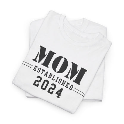 Mom Established 2024 Unisex Heavy Cotton Tee