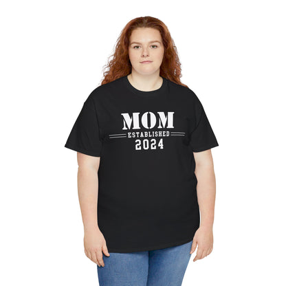 Mom Established 2024 Unisex Heavy Cotton Tee