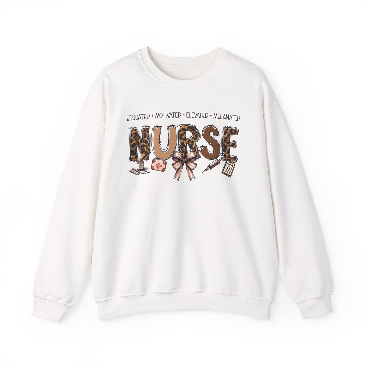 Educated Motivated Elevated Melanated Nurse Sweatshirt