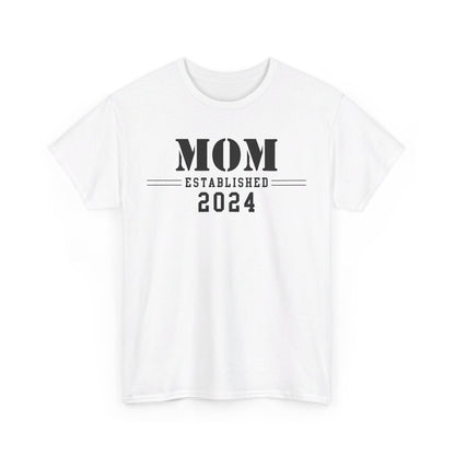 Mom Established 2024 Unisex Heavy Cotton Tee