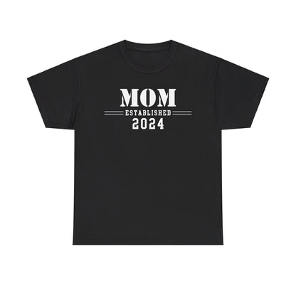 Mom Established 2024 Unisex Heavy Cotton Tee