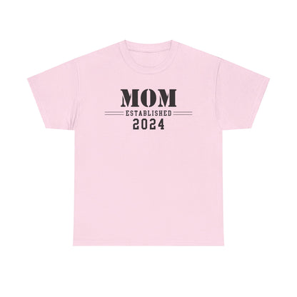 Mom Established 2024 Unisex Heavy Cotton Tee