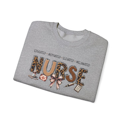 Educated Motivated Elevated Melanated Nurse Sweatshirt