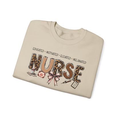 Educated Motivated Elevated Melanated Nurse Sweatshirt