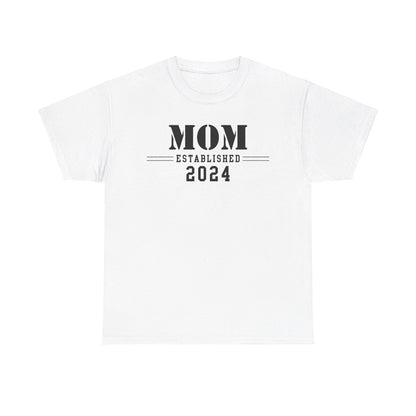 Mom Established 2024 Unisex Heavy Cotton Tee