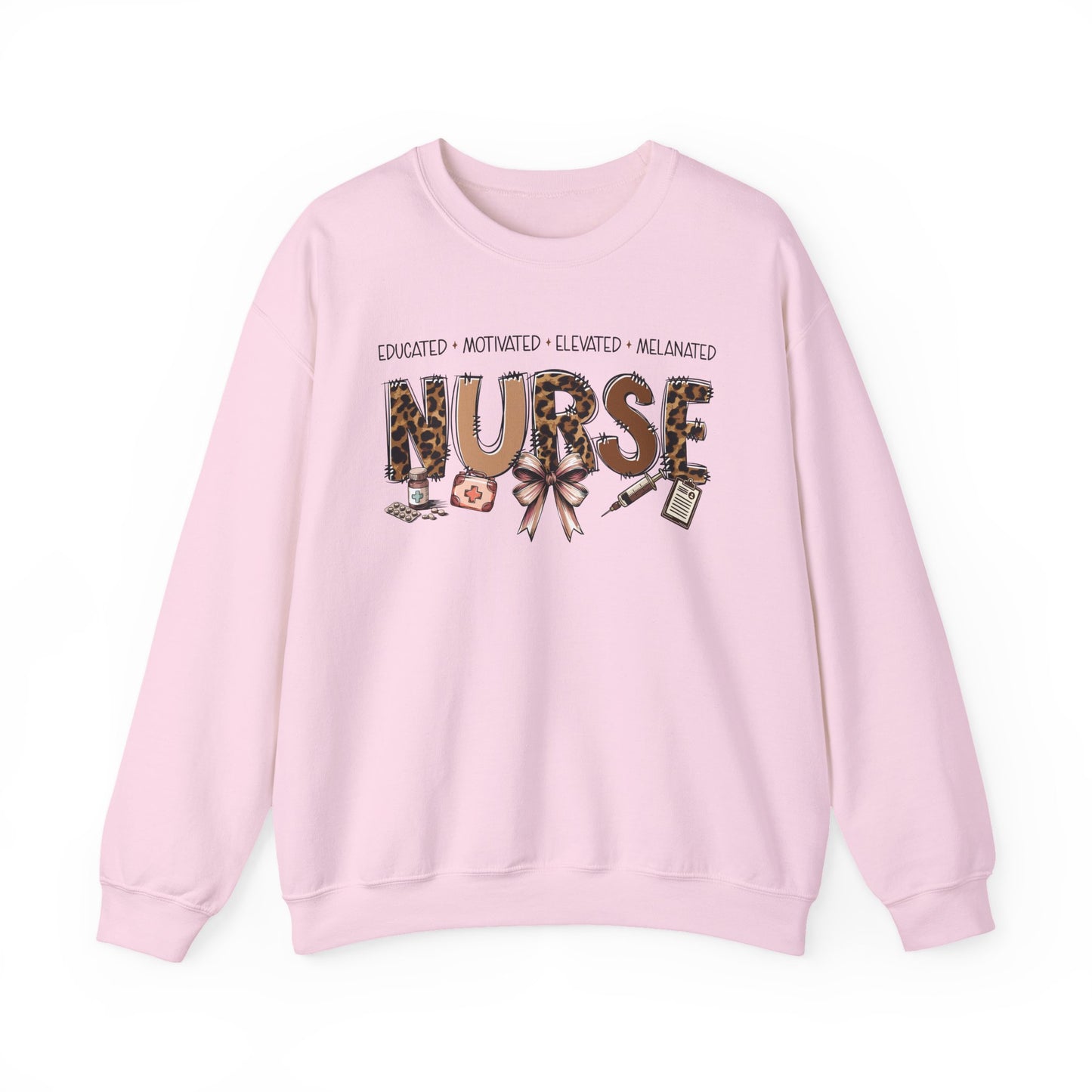 Educated Motivated Elevated Melanated Nurse Sweatshirt