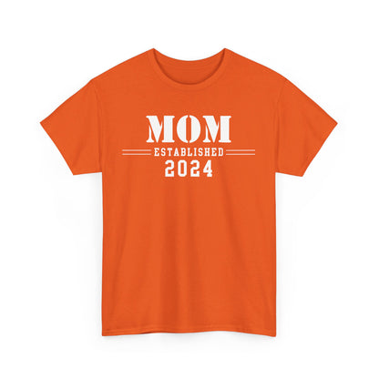 Mom Established 2024 Unisex Heavy Cotton Tee