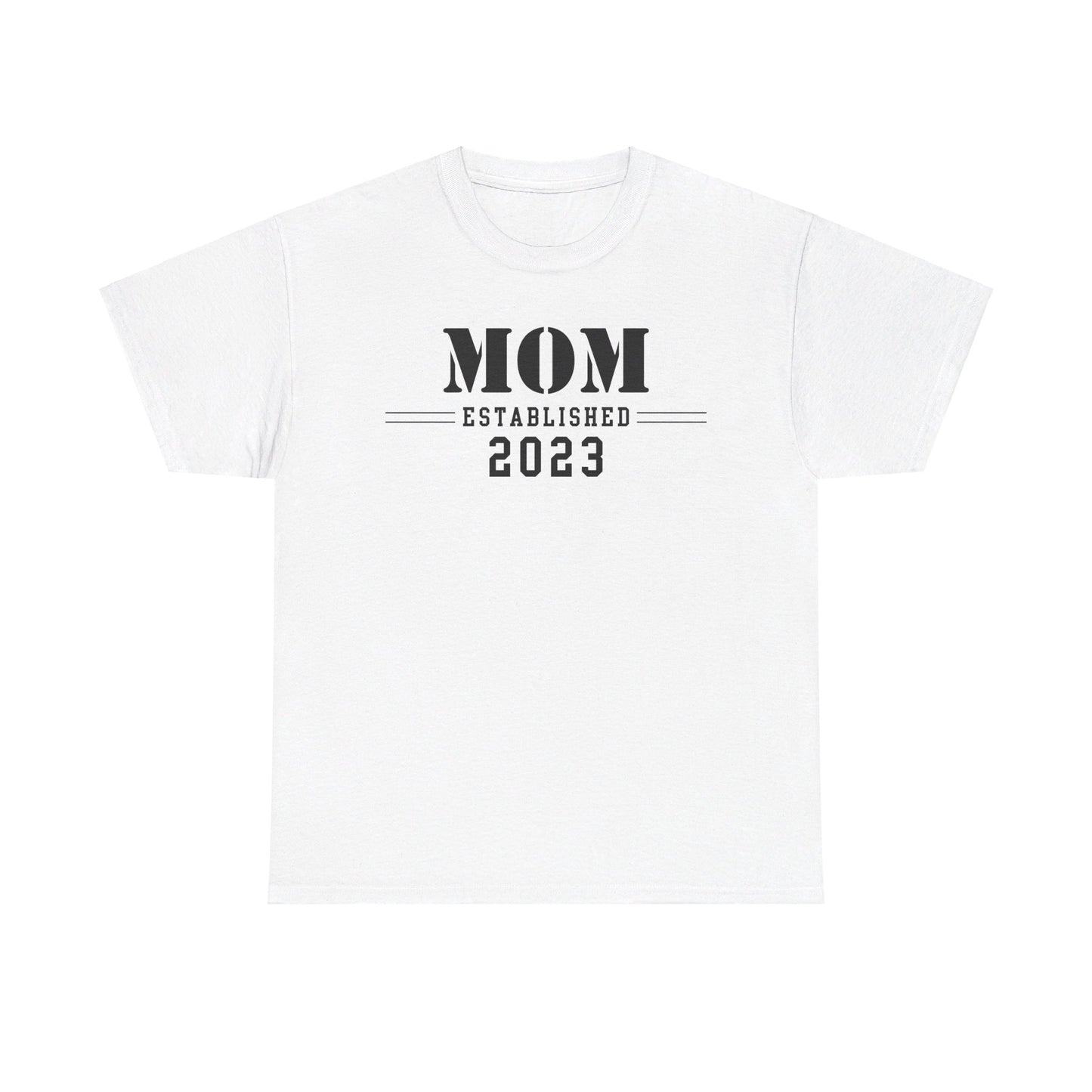 Mom Established 2023 Unisex Heavy Cotton Tee