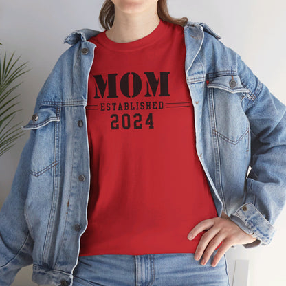Mom Established 2024 Unisex Heavy Cotton Tee