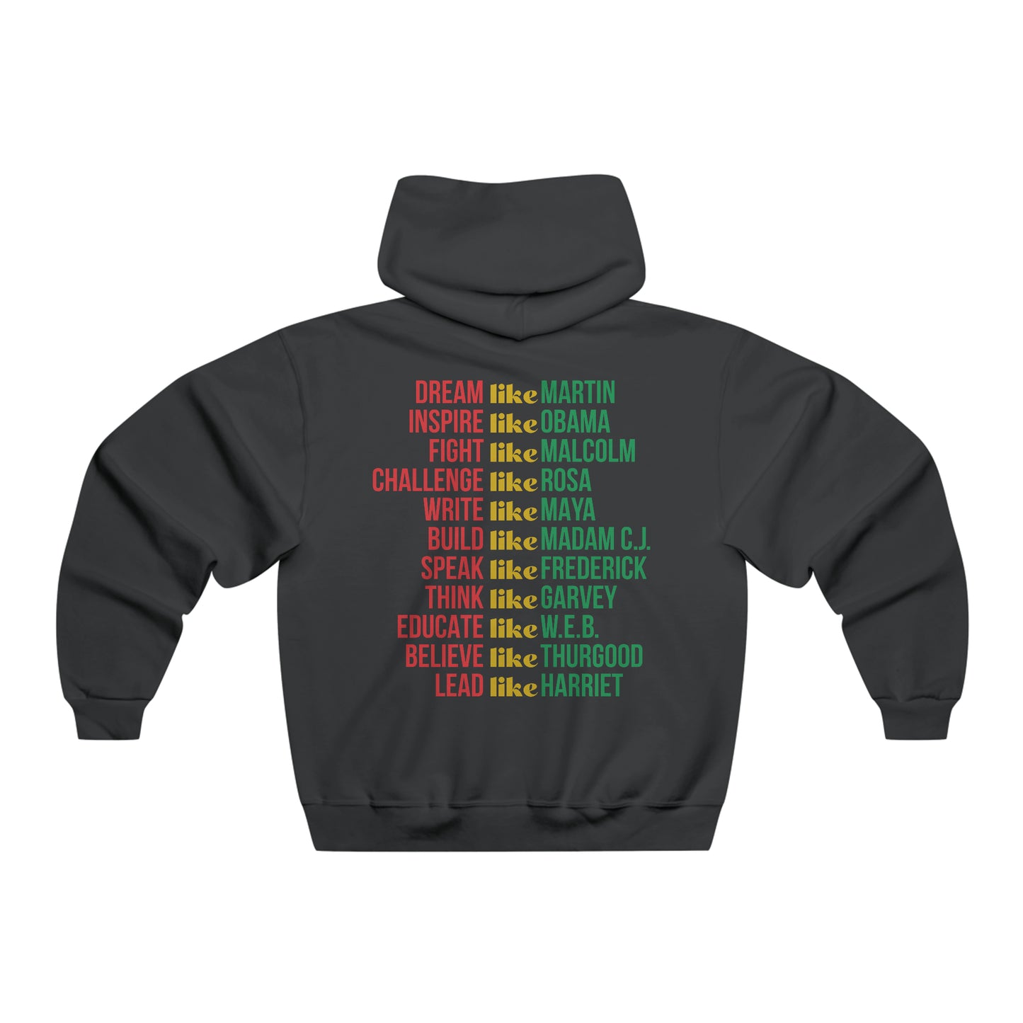 Black History Leaders Graphic Front and Back NUBLEND® Hooded Sweatshirt