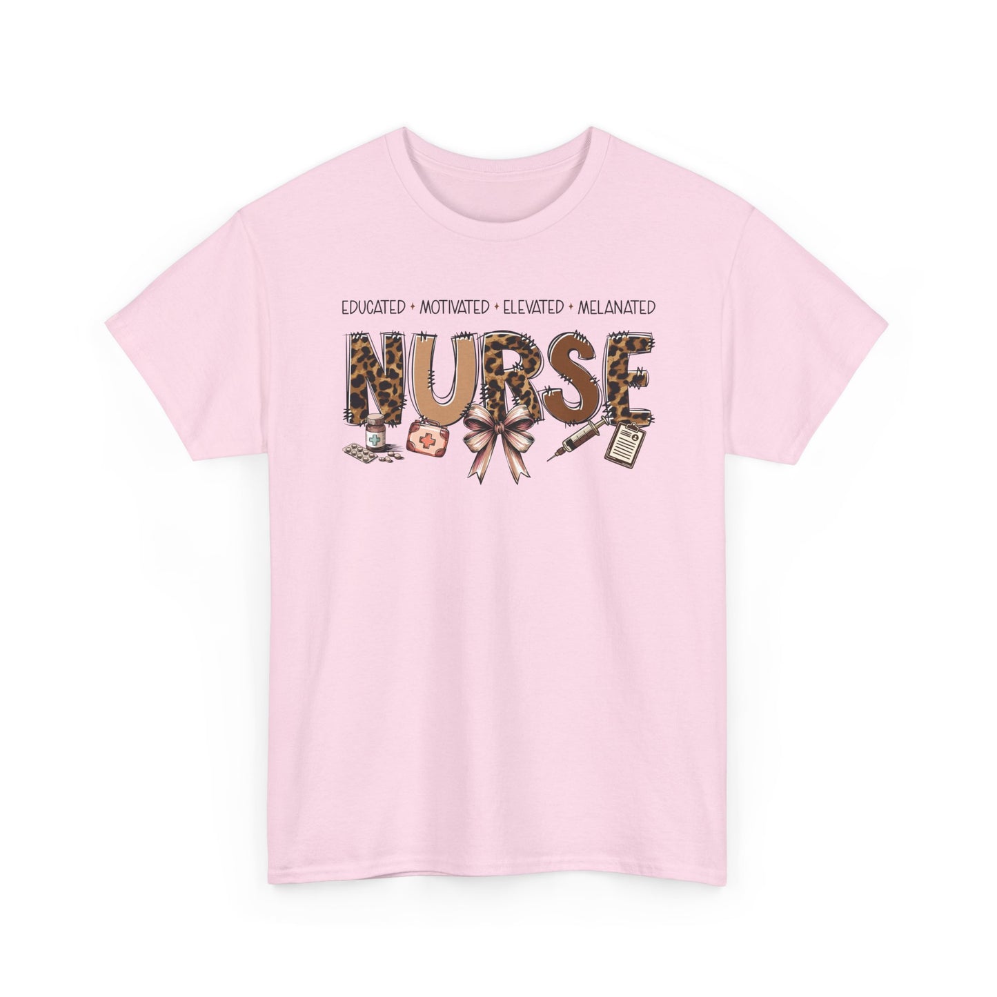 Educated Motivated Elevated Melanated Nurse T‑Shirt