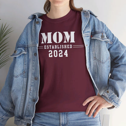 Mom Established 2024 Unisex Heavy Cotton Tee