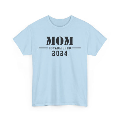 Mom Established 2024 Unisex Heavy Cotton Tee
