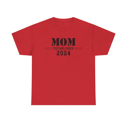Mom Established 2024 Unisex Heavy Cotton Tee