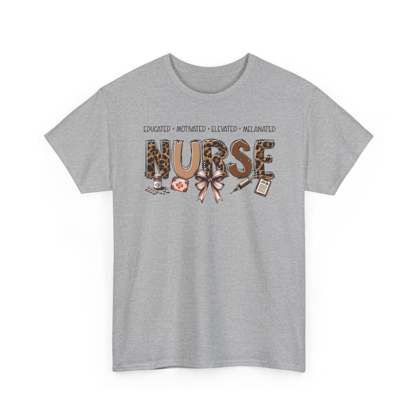 Educated Motivated Elevated Melanated Nurse T‑Shirt