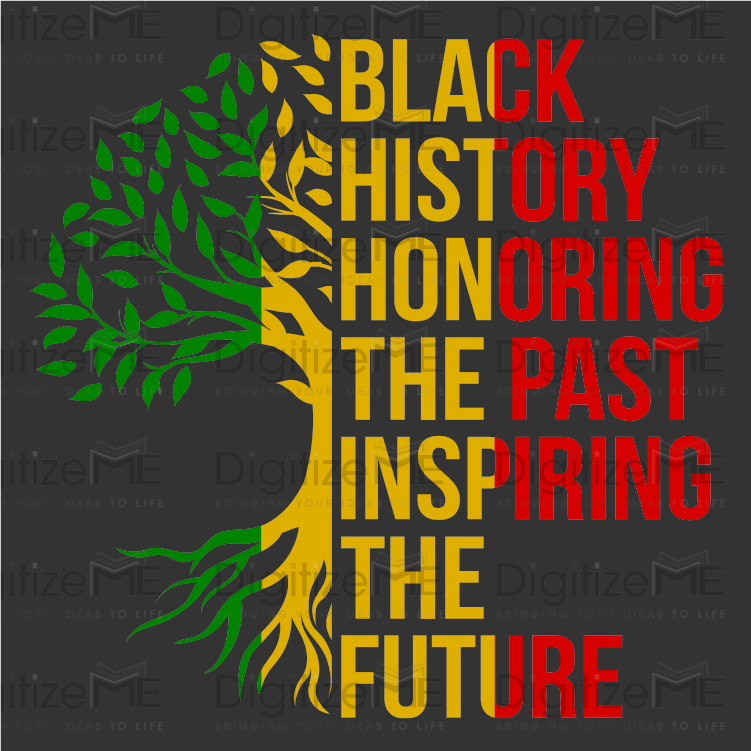 Black History Honoring The Past and Inspiring The Future, Red Green and Gold, DTF Transfer Print